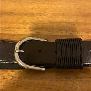 Black leather belt with cool ribbed detail